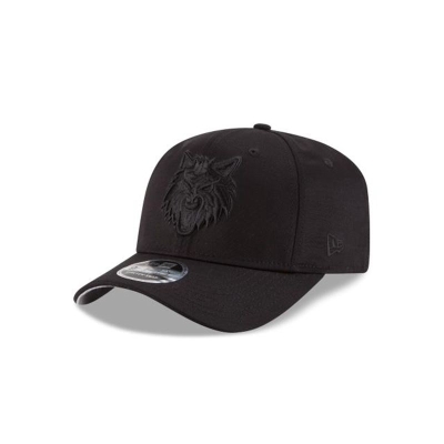 Minnesota Timberwolves Gorra | New Era NBA Black On Black Stretch Snap 9fifty Snapback Cap Mexico - Negros